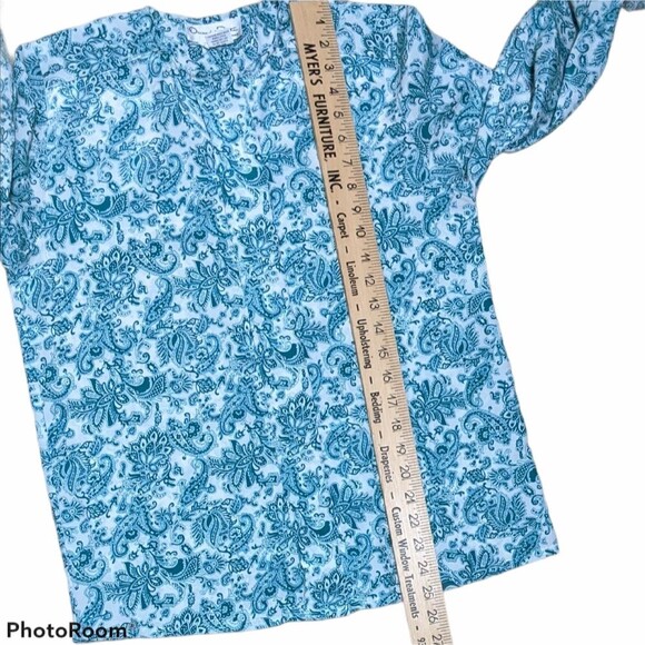 Vintage Oscar de la Renta expressions top size 8 paisley hidden buttons - Picture 7 of 10